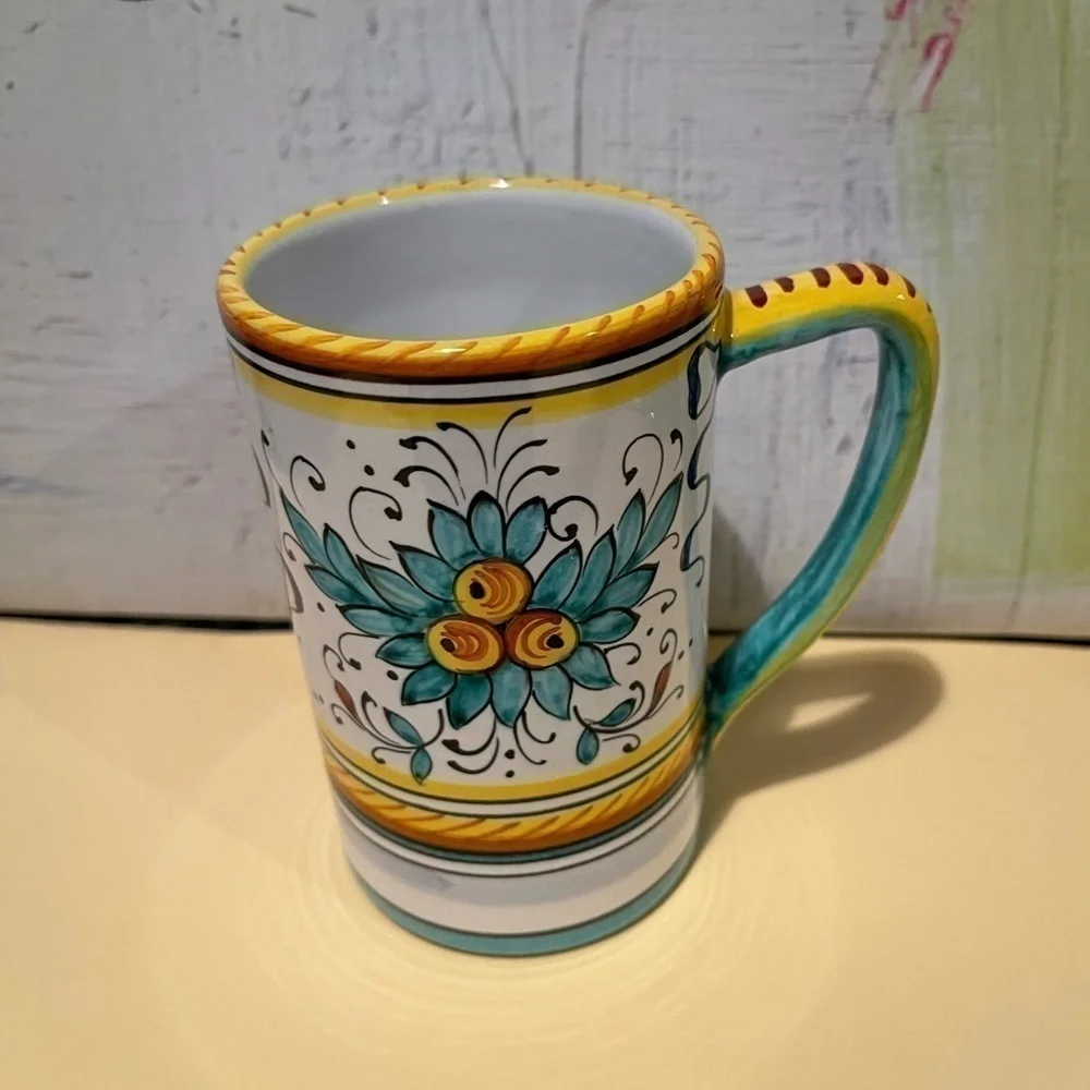 VTG Fima Deruta Italian hand painted ceramic coffee cup